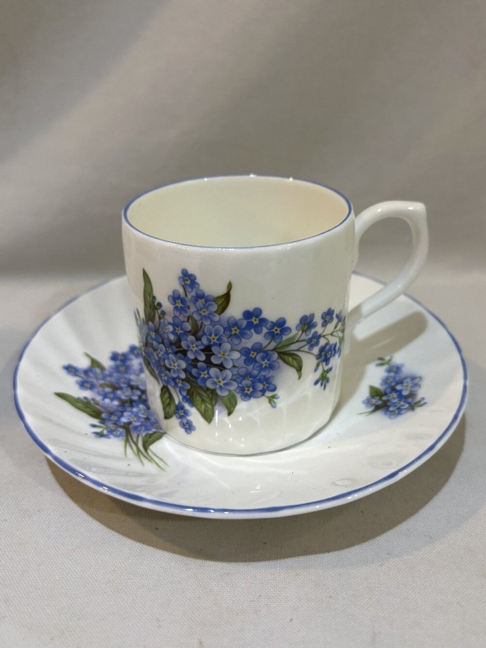 Regency Fine Bone China Butchart Gardens Forget Me Not Teacup & Saucer England